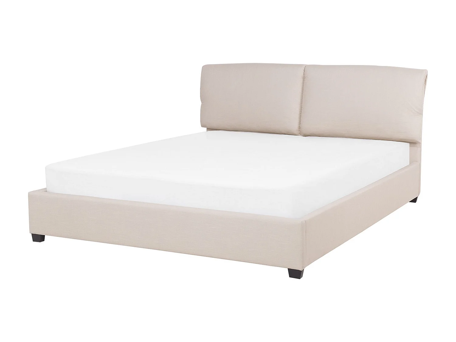 Lit avec sommier Tissu BELFORT 160 x 200 cm Beige clair