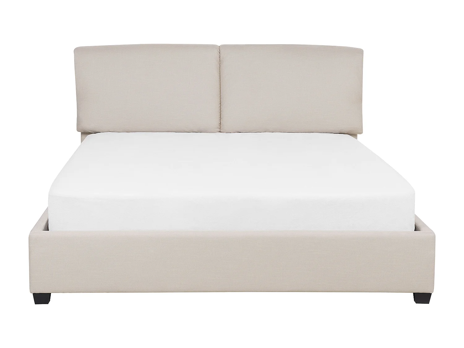 Lit avec sommier Tissu BELFORT 160 x 200 cm Beige clair