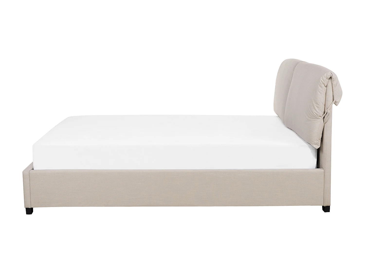 Lit avec sommier Tissu BELFORT 160 x 200 cm Beige clair