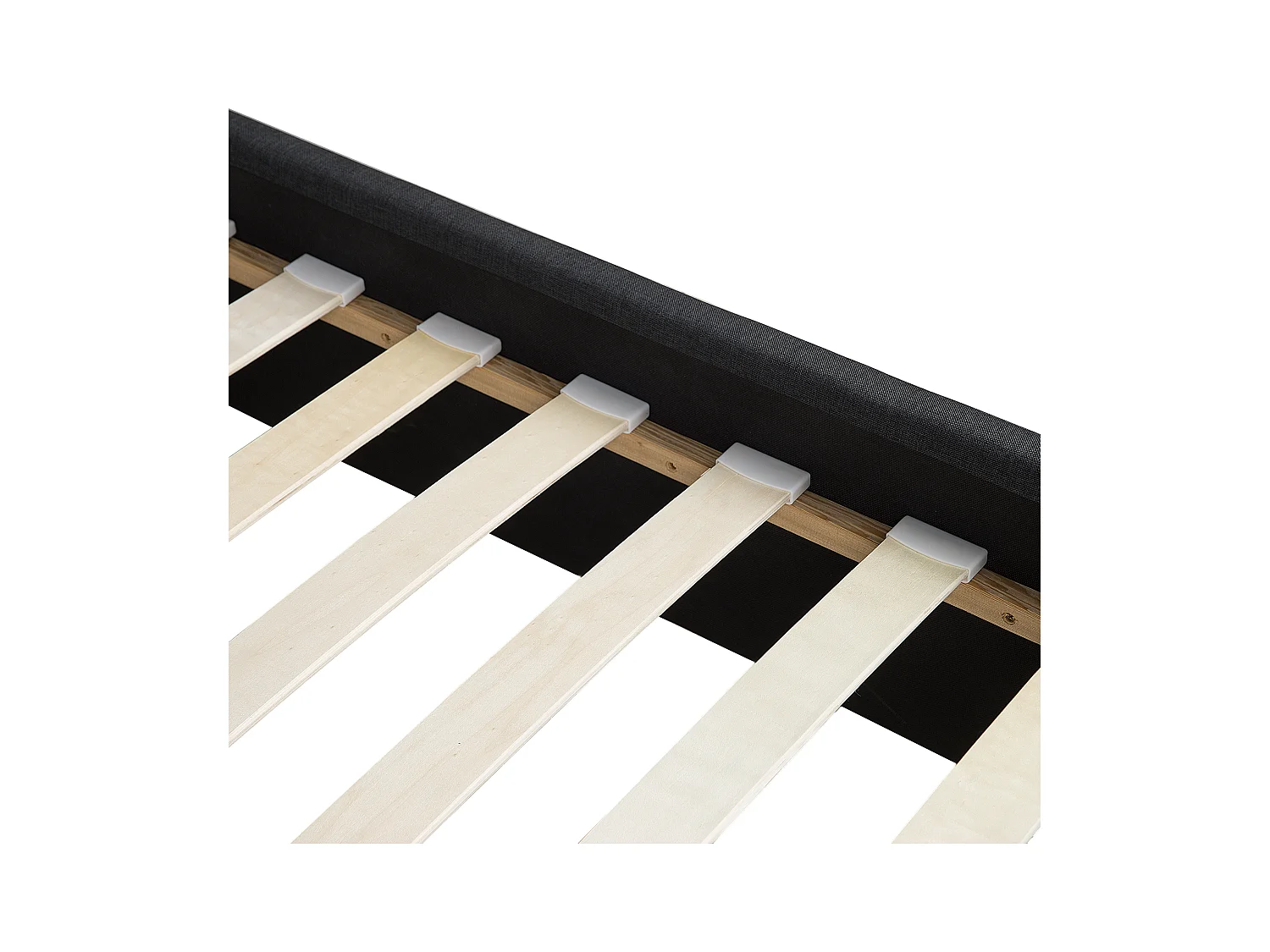 Lit avec tiroirs de rangement Tissu MILLAU 160 x 200 cm Gris foncé