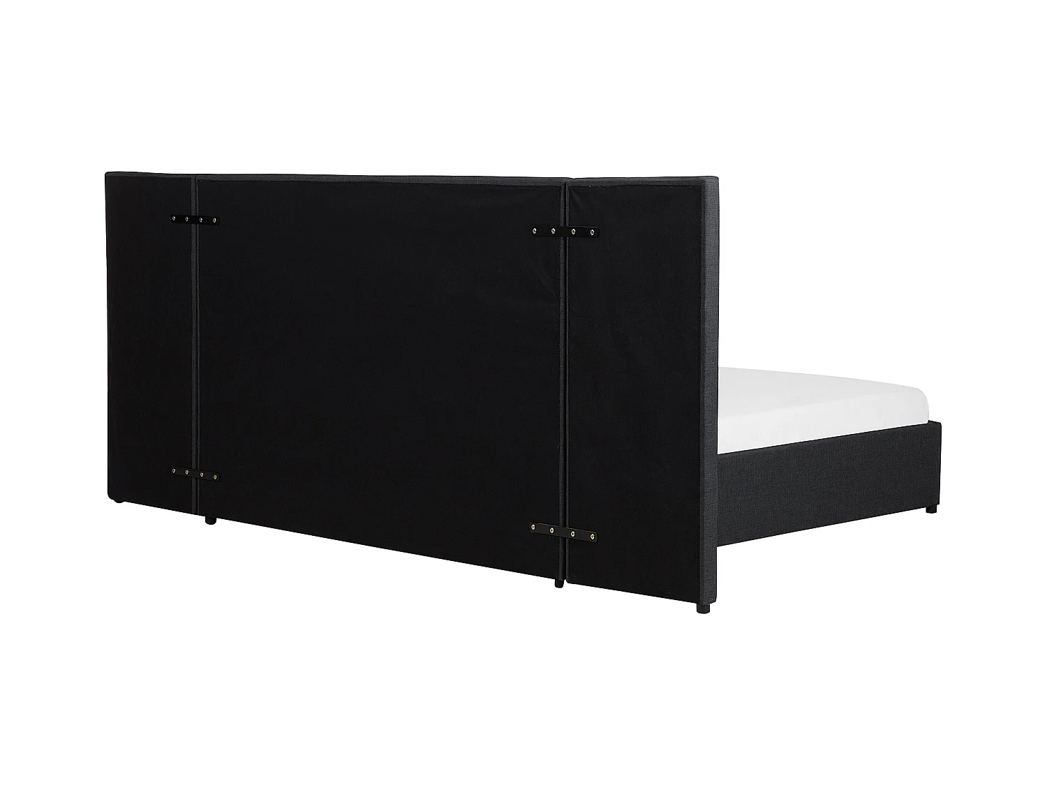 Lit avec tiroirs de rangement Tissu MILLAU 160 x 200 cm Gris foncé