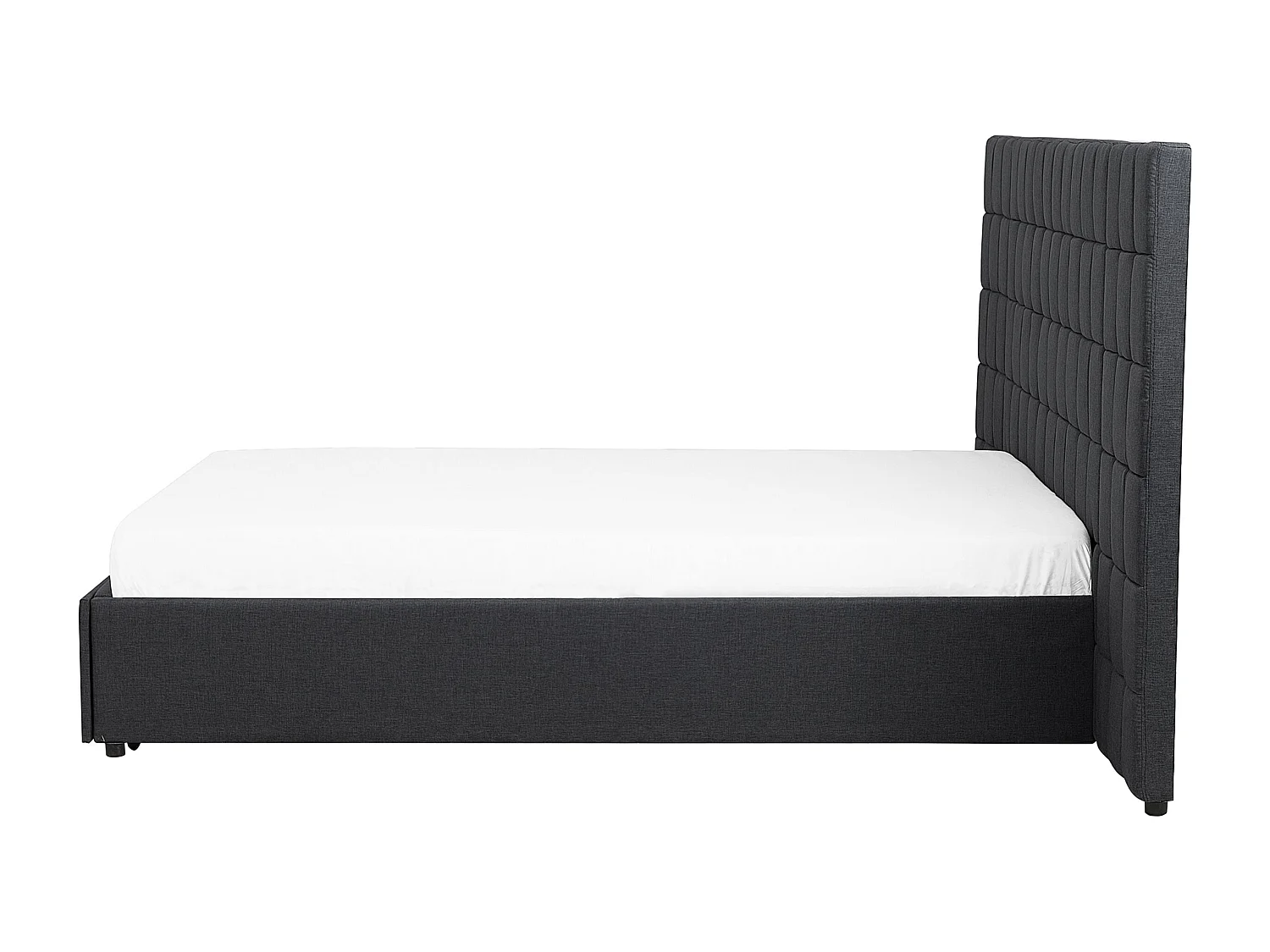 Cama com gavetas de arrumação Tecido MILLAU 160 x 200 cm Cinzento escuro