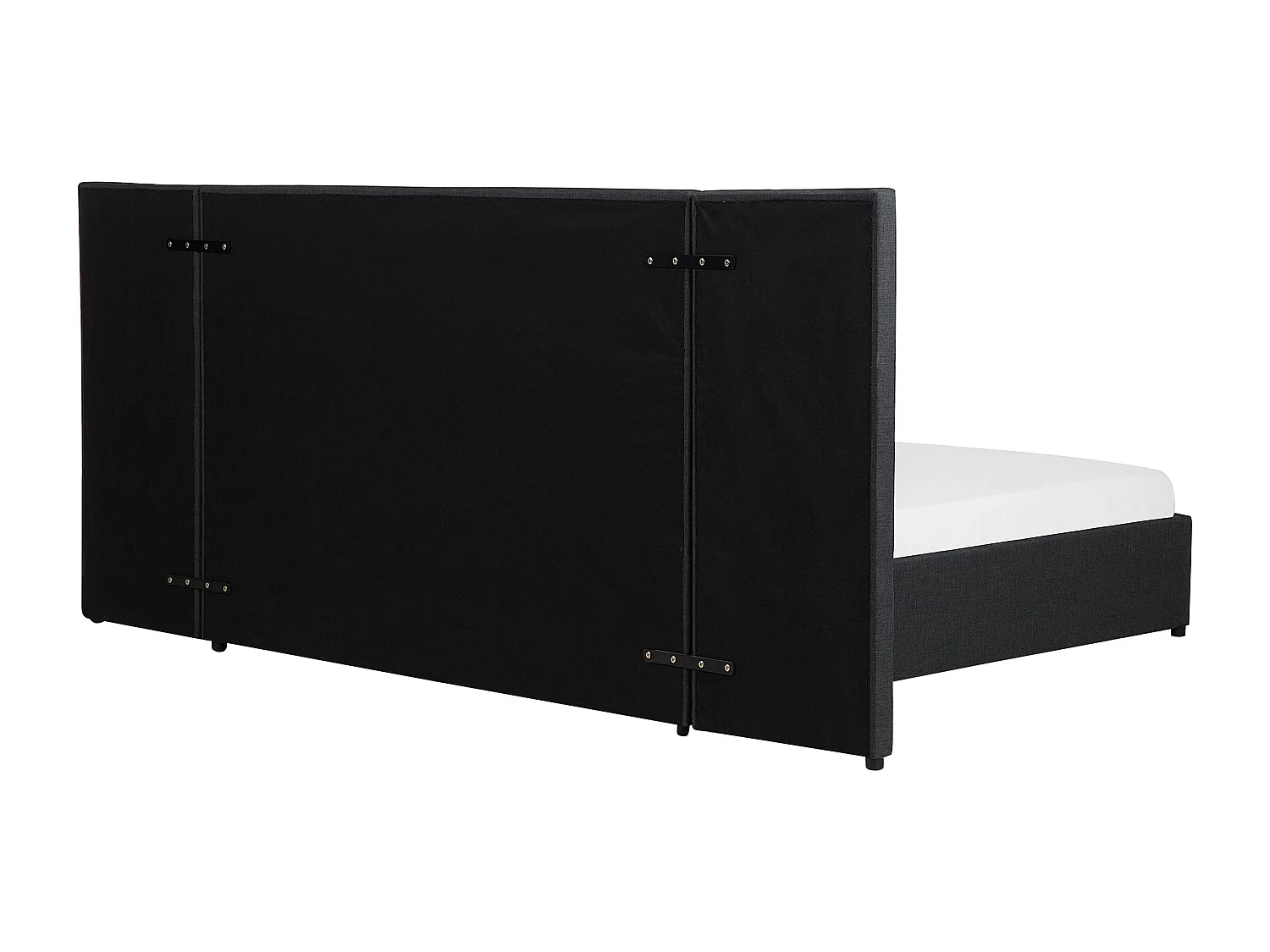 Cama com gavetas de arrumação Tecido MILLAU 160 x 200 cm Cinzento escuro