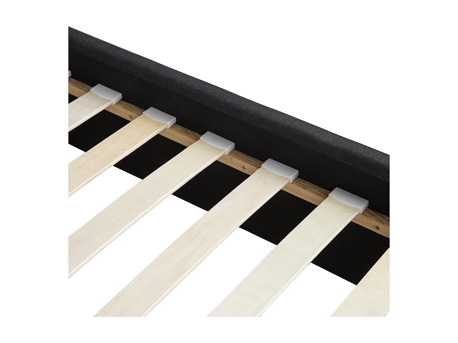 Lit avec tiroirs de rangement Tissu MILLAU 160 x 200 cm Gris foncé