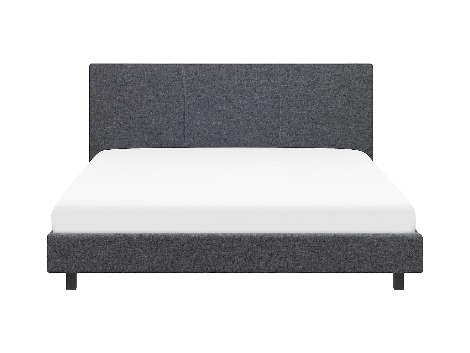 Lit avec sommier Tissu ALBI 160 x 200 cm Gris