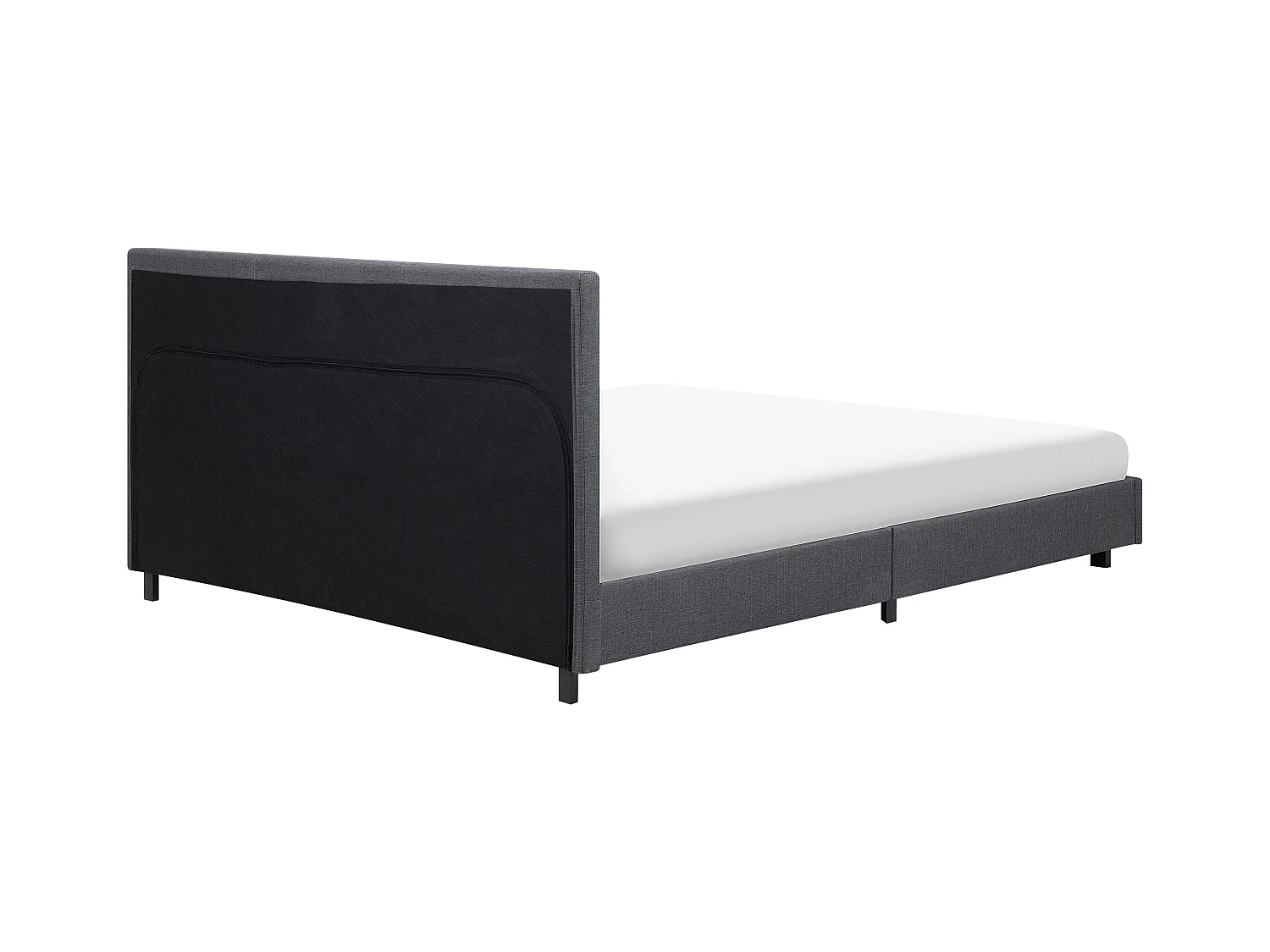 Lit avec sommier Tissu ALBI 160 x 200 cm Gris