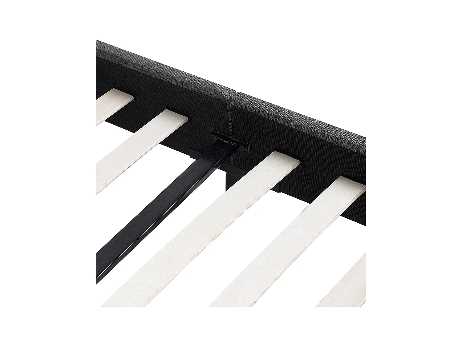 Lit avec sommier Tissu ALBI 160 x 200 cm Gris