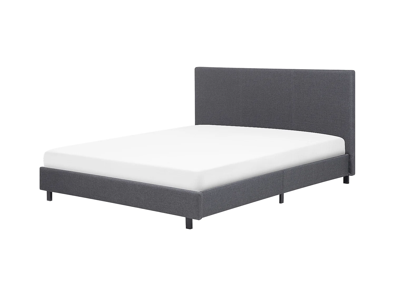 Lit avec sommier Tissu ALBI 160 x 200 cm Gris