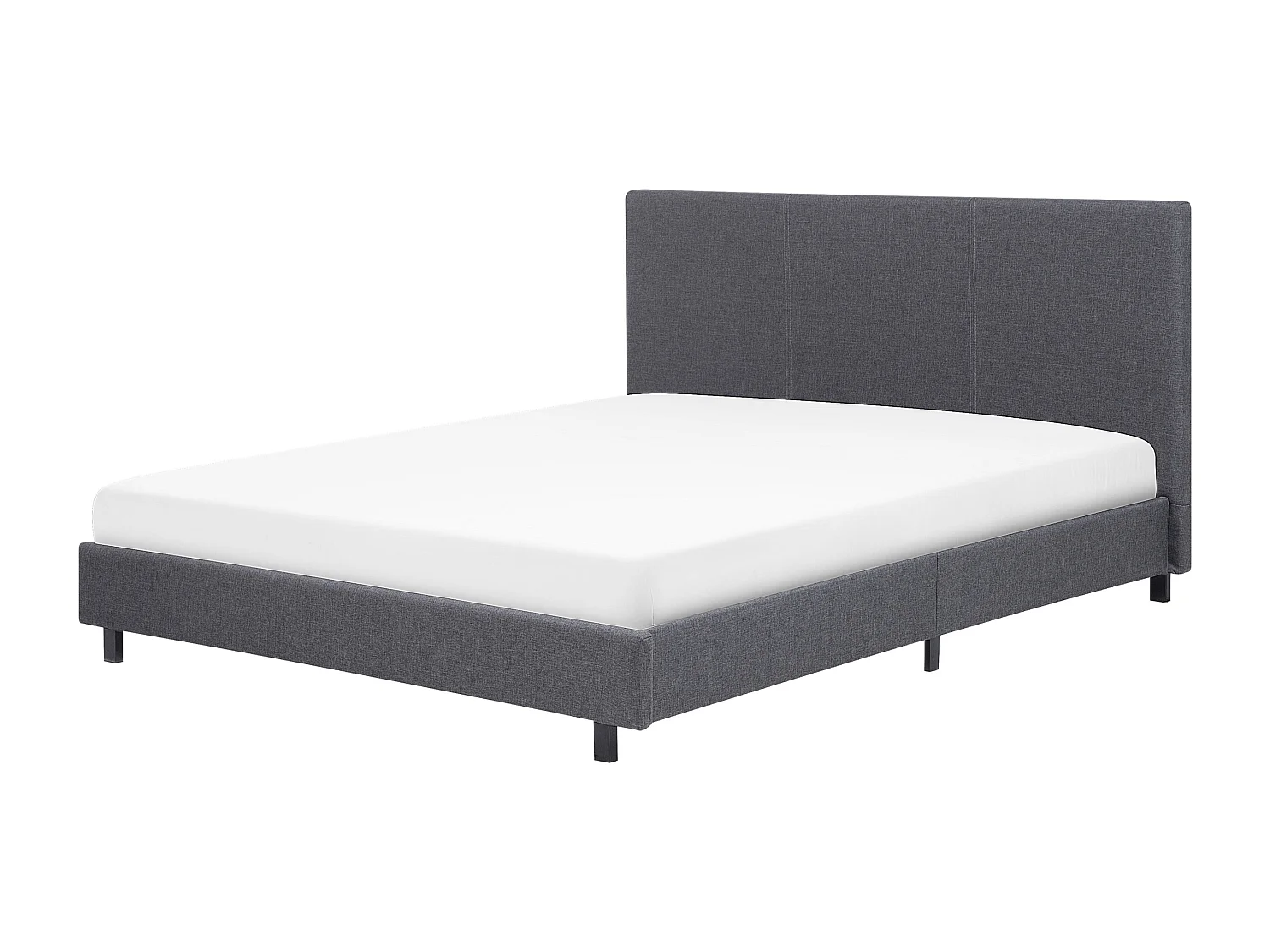Lit avec sommier Tissu ALBI 160 x 200 cm Gris