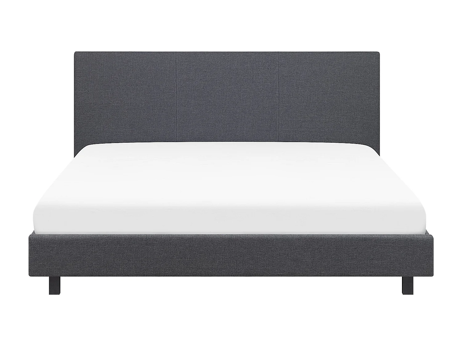 Lit avec sommier Tissu ALBI 160 x 200 cm Gris