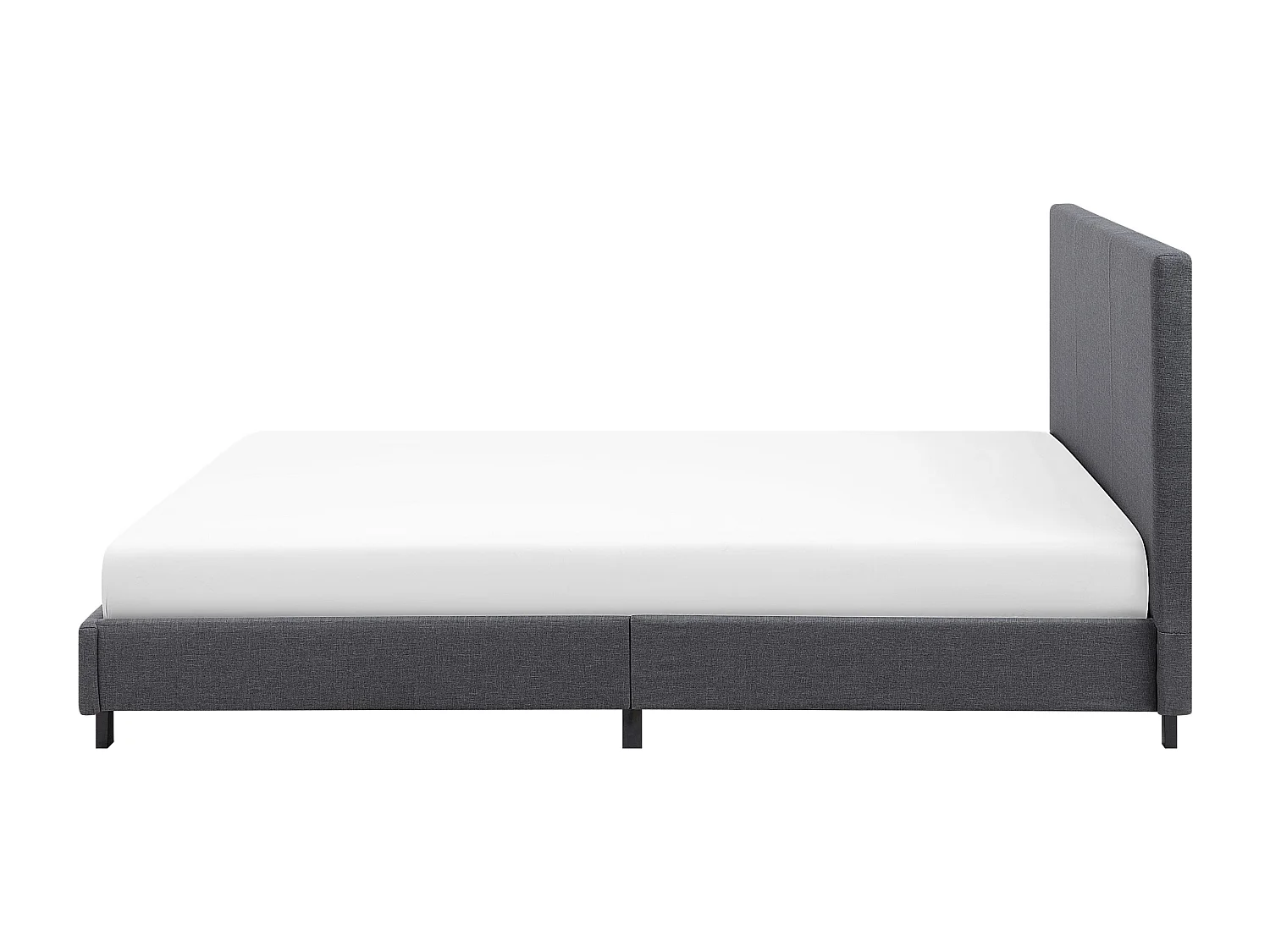 Lit avec sommier Tissu ALBI 160 x 200 cm Gris