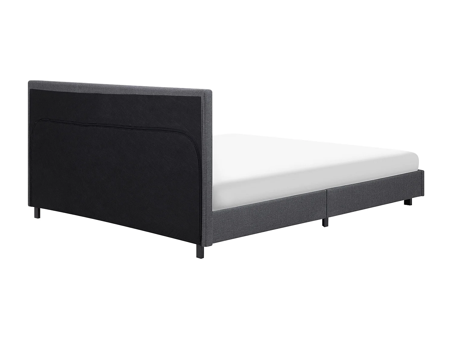 Lit avec sommier Tissu ALBI 160 x 200 cm Gris