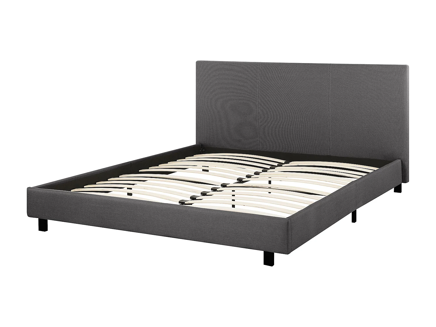 Lit avec sommier Tissu ALBI 160 x 200 cm Gris
