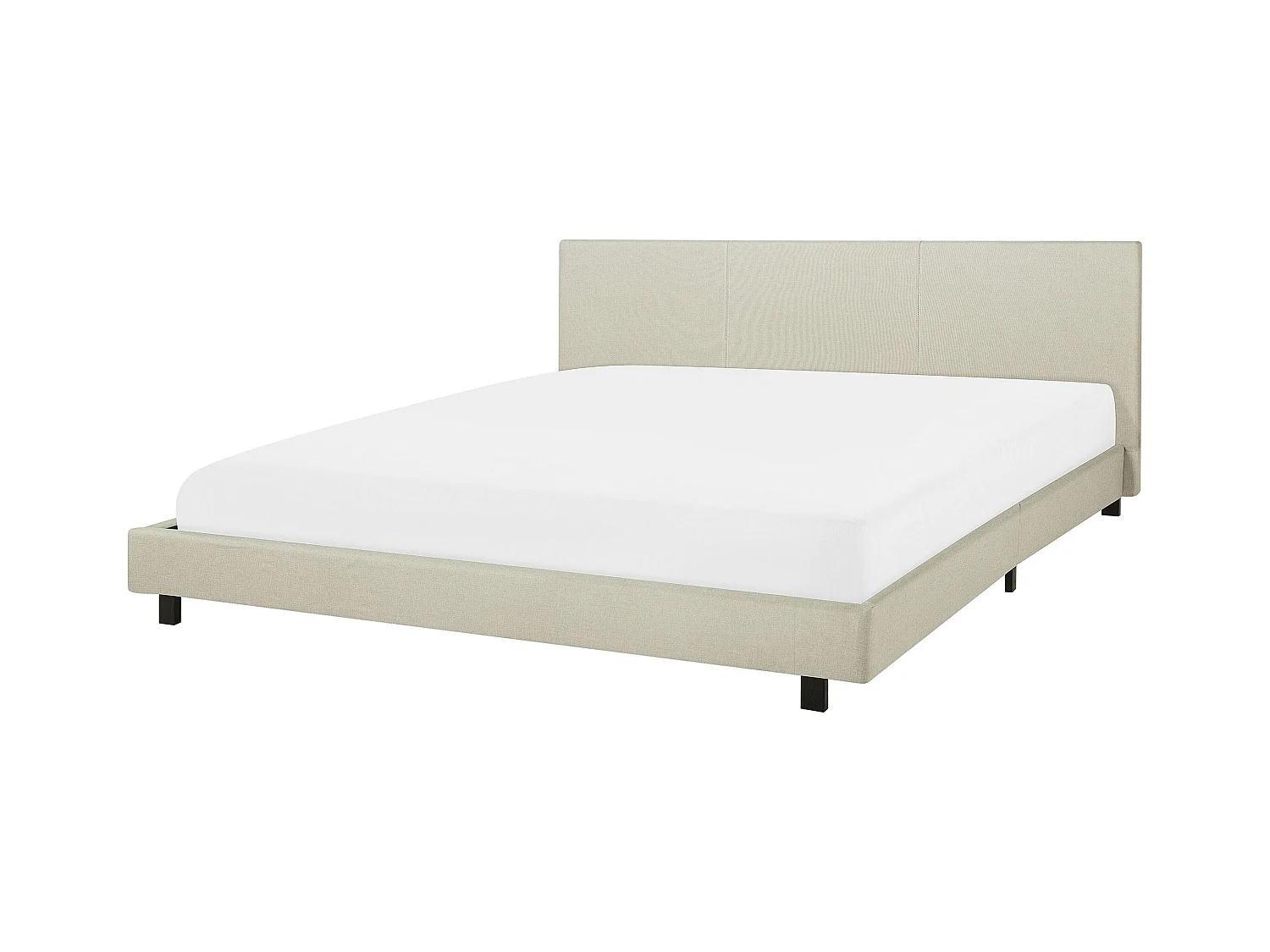 Lit avec sommier Tissu ALBI 180 x 200 cm Beige