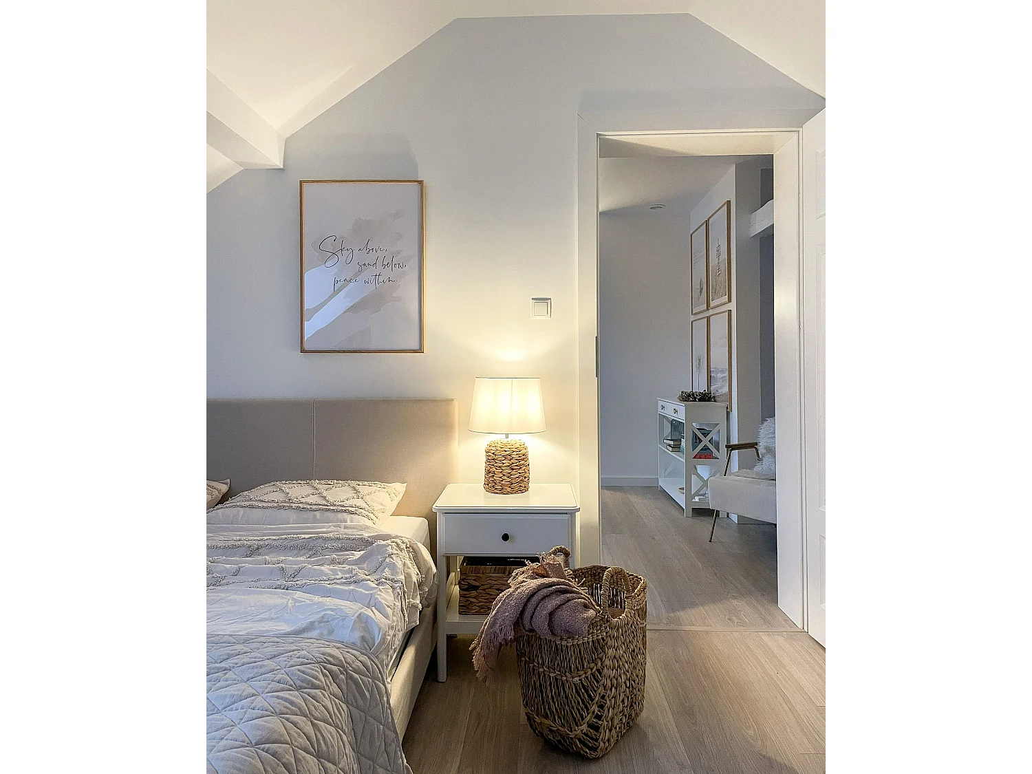 Lit avec sommier Tissu ALBI 180 x 200 cm Beige