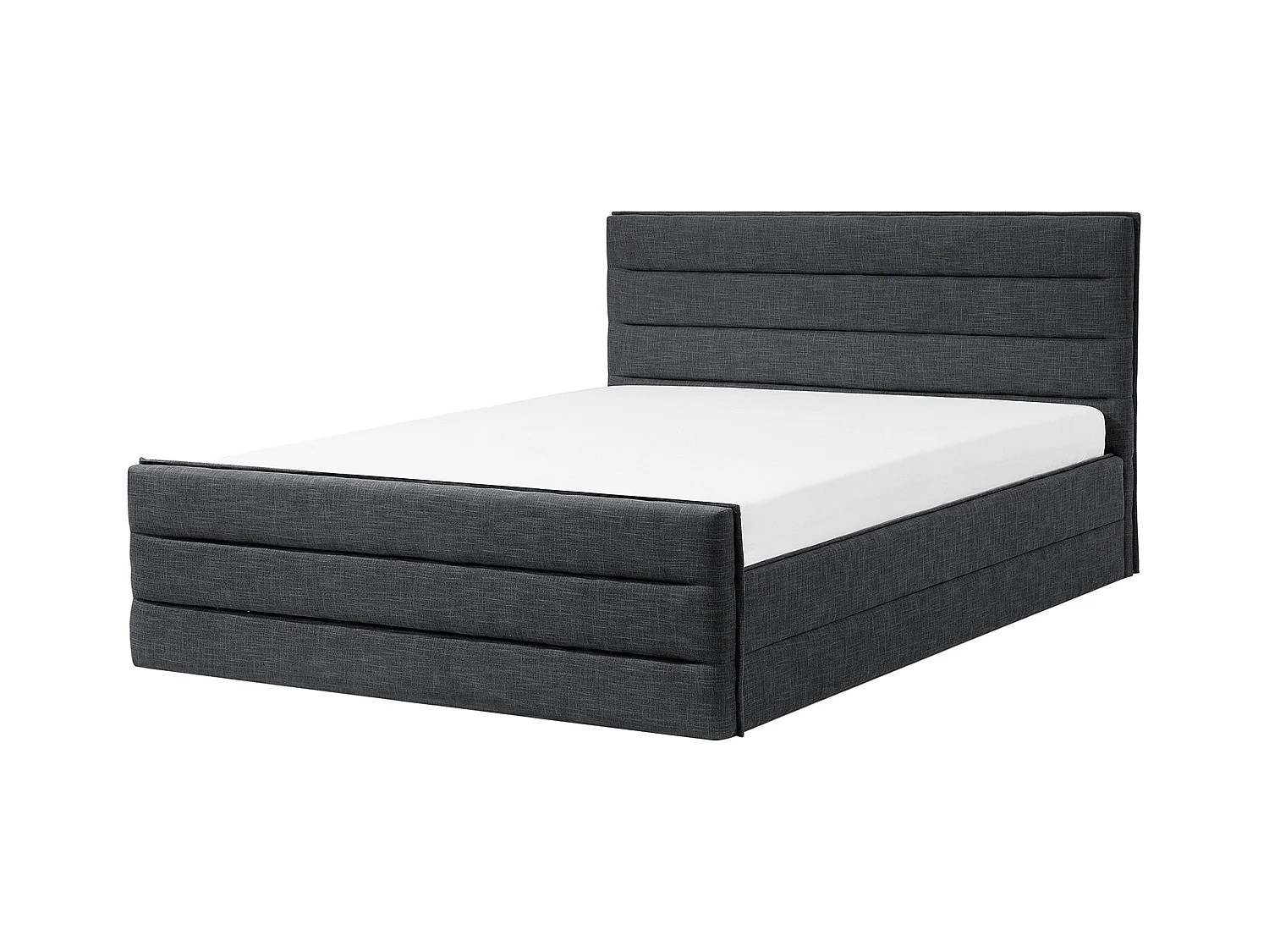 Lit avec sommier Tissu VALBONNE 180 x 200 cm Gris foncé