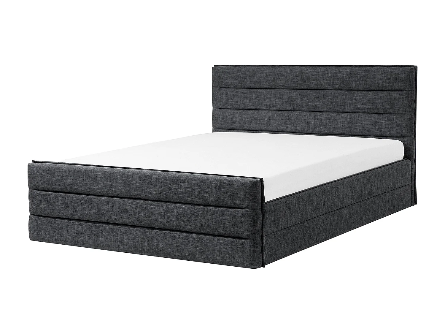 Lit avec sommier Tissu VALBONNE 180 x 200 cm Gris foncé