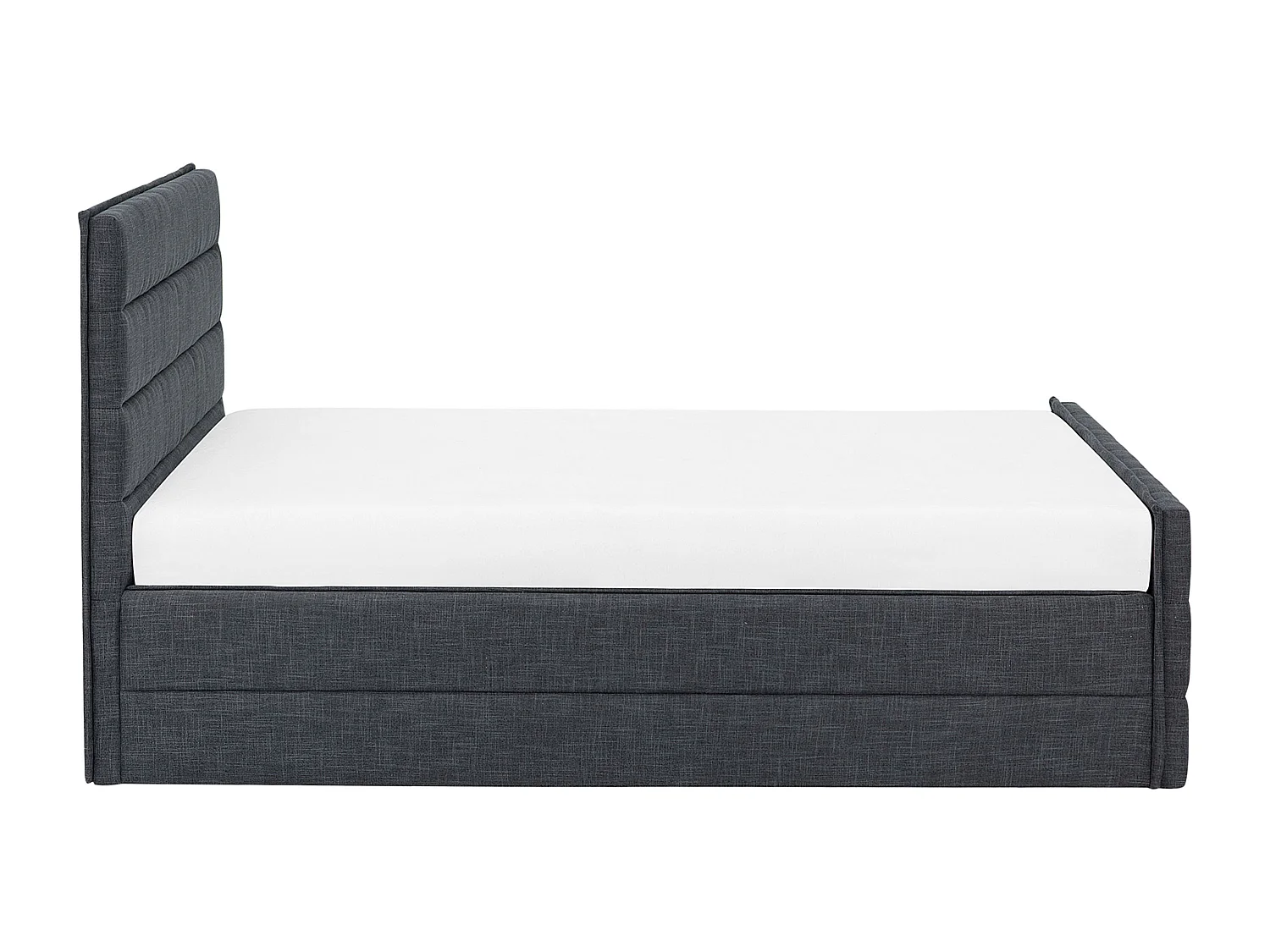 Lit avec sommier Tissu VALBONNE 180 x 200 cm Gris foncé