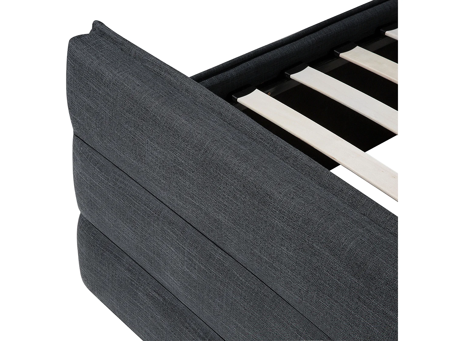 Lit avec sommier Tissu VALBONNE 180 x 200 cm Gris foncé