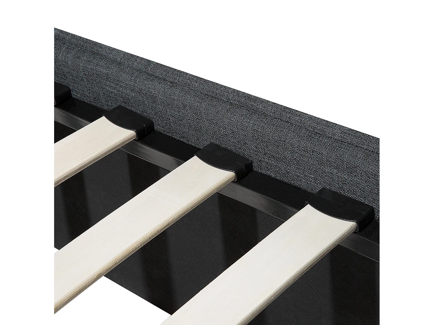 Lit avec sommier Tissu VALBONNE 180 x 200 cm Gris foncé