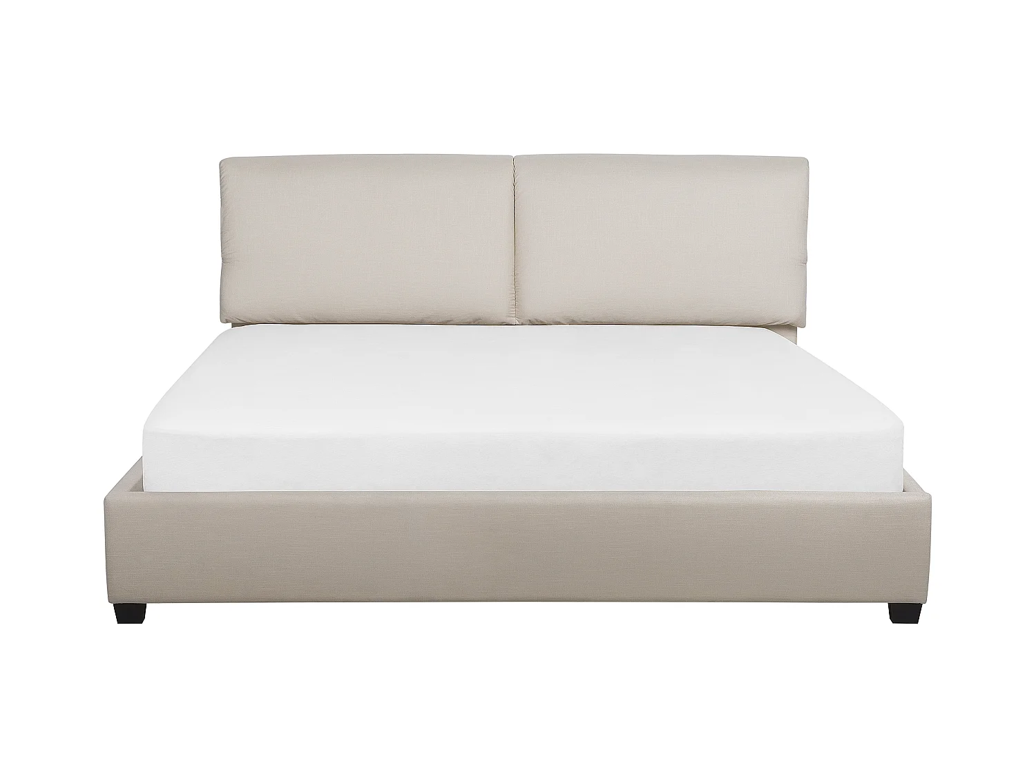 Lit avec sommier Tissu BELFORT 180 x 200 cm Beige clair