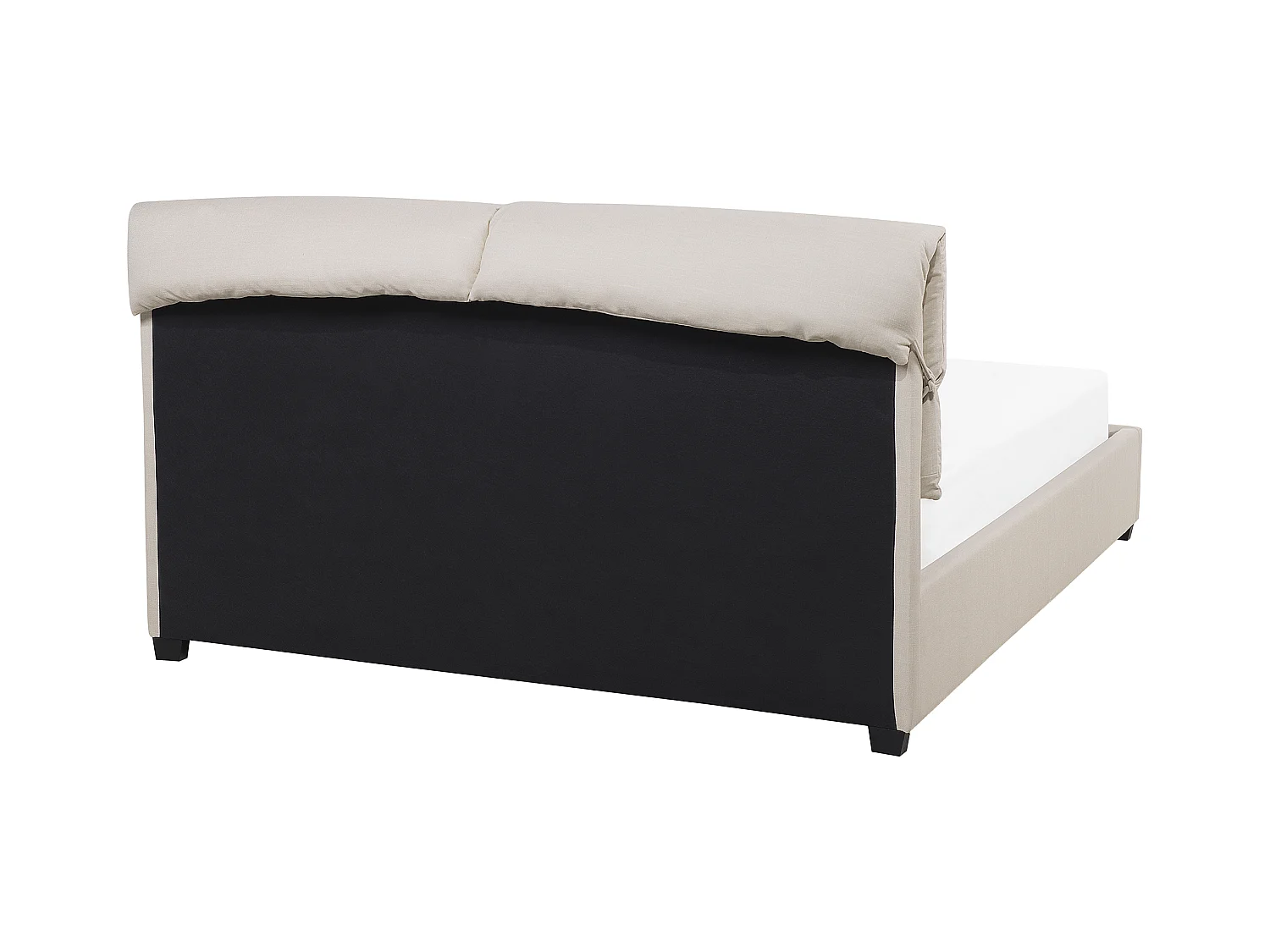 Lit avec sommier Tissu BELFORT 180 x 200 cm Beige clair