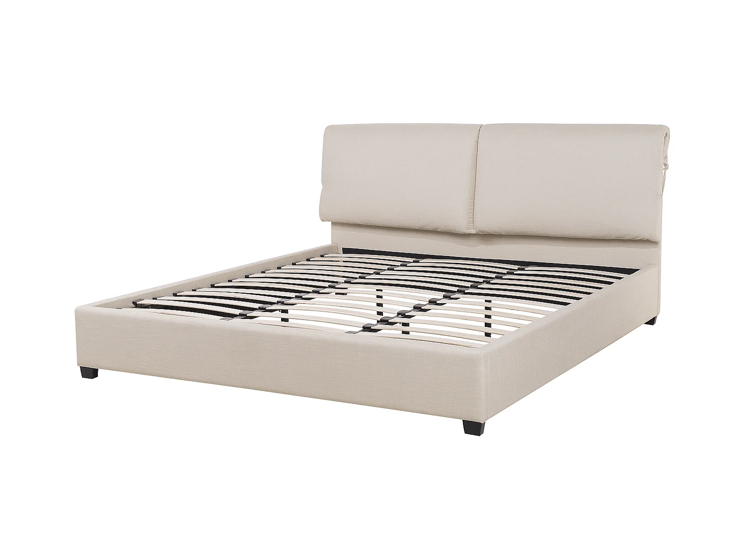 Lit avec sommier Tissu BELFORT 180 x 200 cm Beige clair