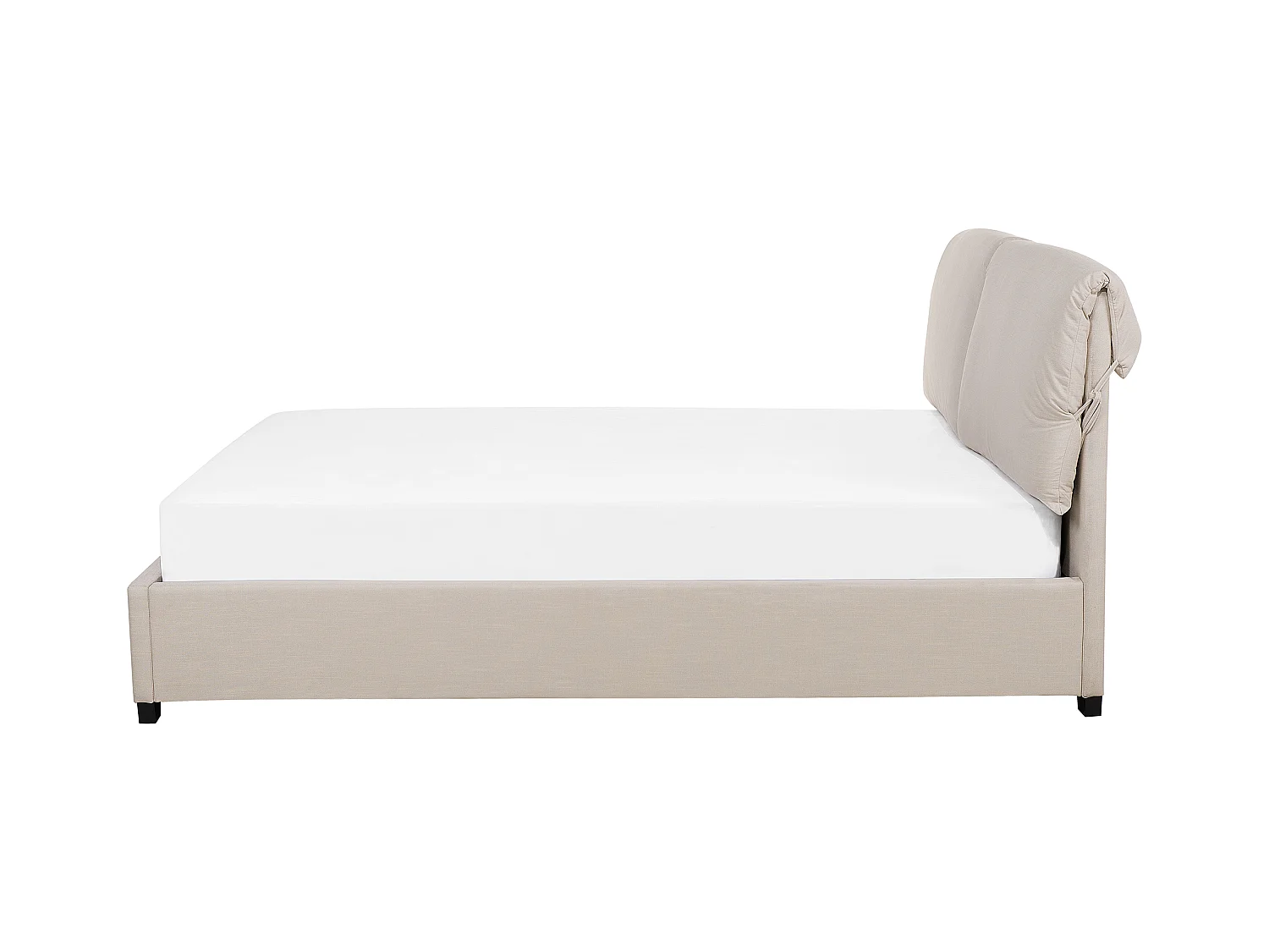 Lit avec sommier Tissu BELFORT 180 x 200 cm Beige clair