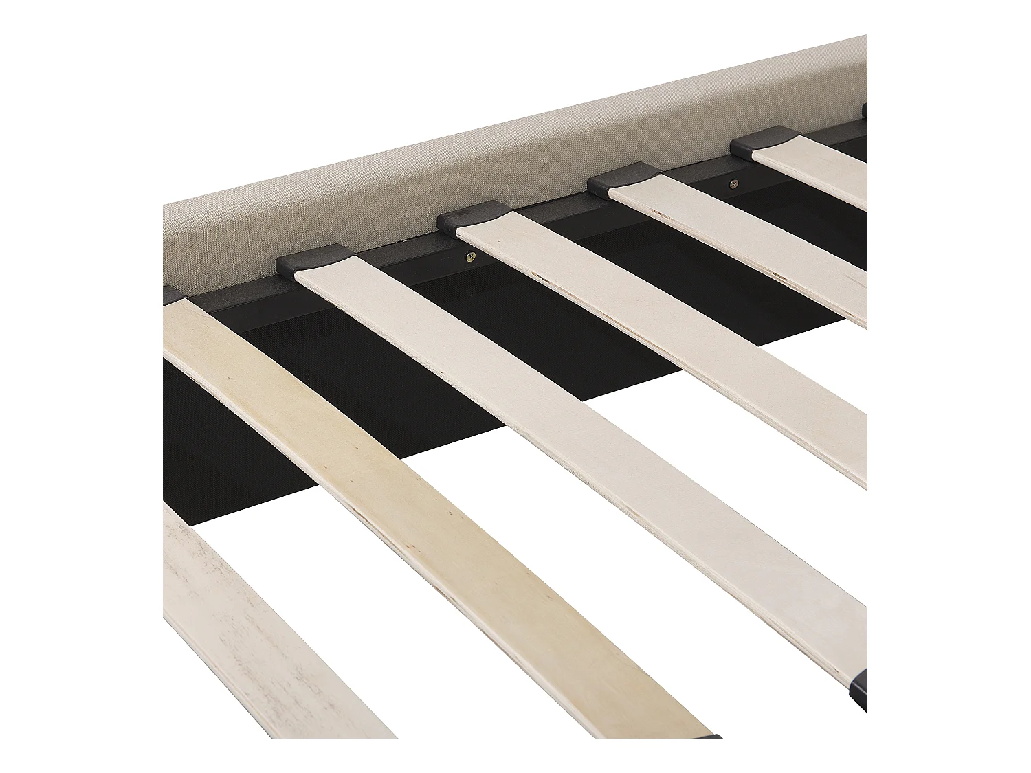 Lit avec sommier Tissu BELFORT 180 x 200 cm Beige clair