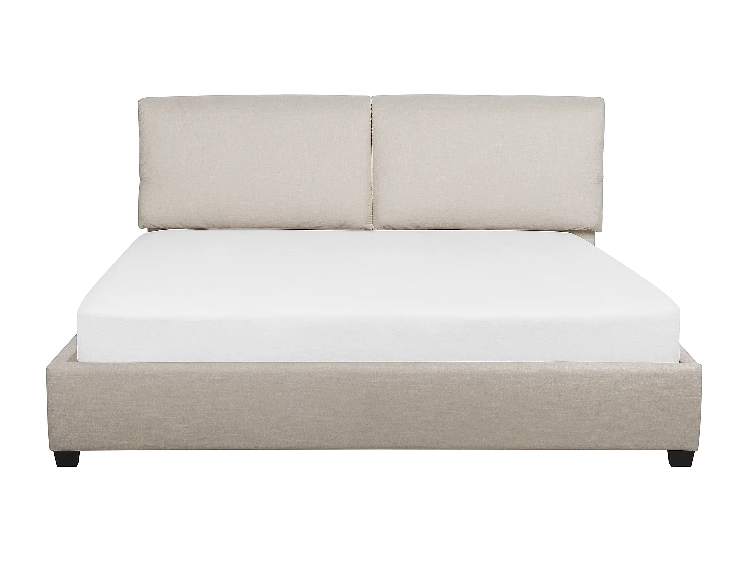 Lit avec sommier Tissu BELFORT 180 x 200 cm Beige clair