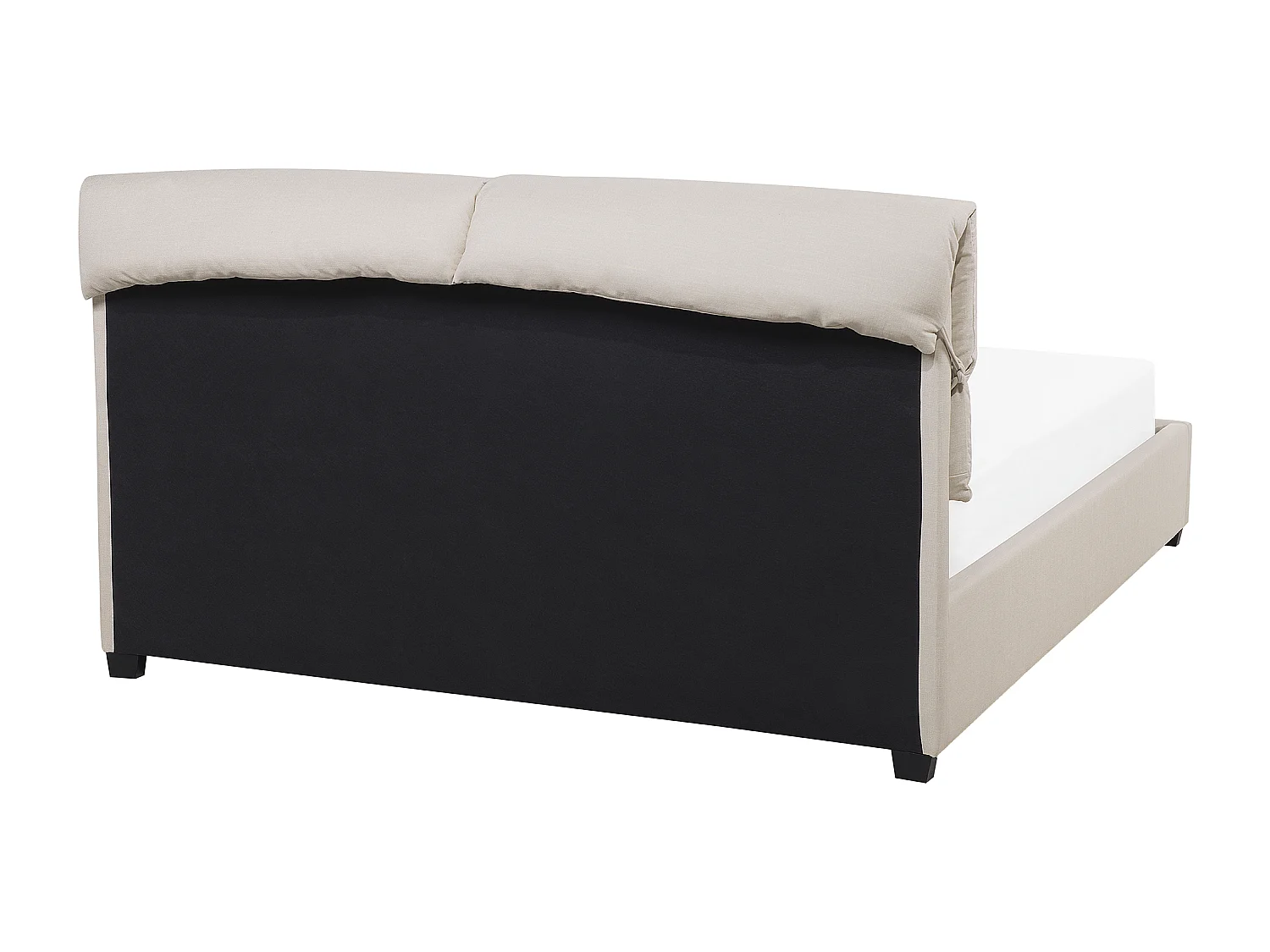 Lit avec sommier Tissu BELFORT 180 x 200 cm Beige clair