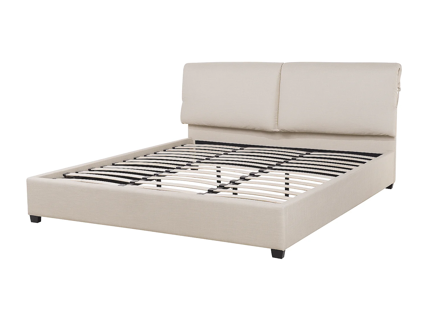 Lit avec sommier Tissu BELFORT 180 x 200 cm Beige clair