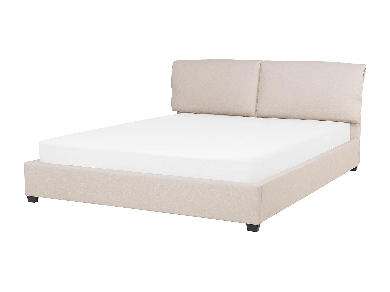 Lit avec sommier Tissu BELFORT 180 x 200 cm Beige clair