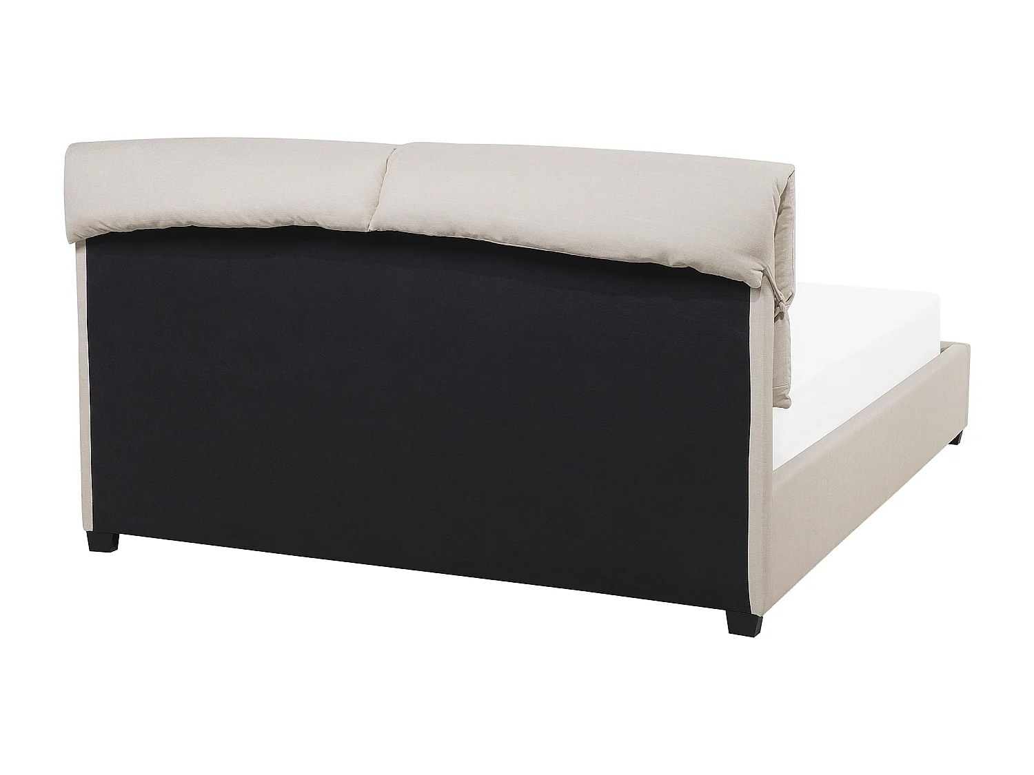 Lit avec sommier Tissu BELFORT 180 x 200 cm Beige clair