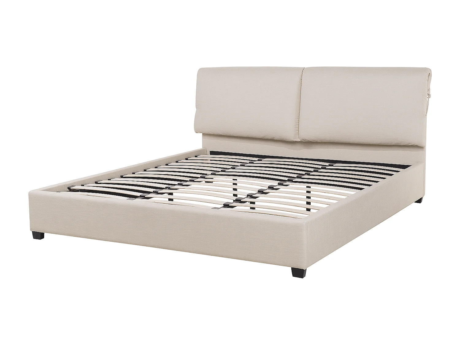Lit avec sommier Tissu BELFORT 180 x 200 cm Beige clair