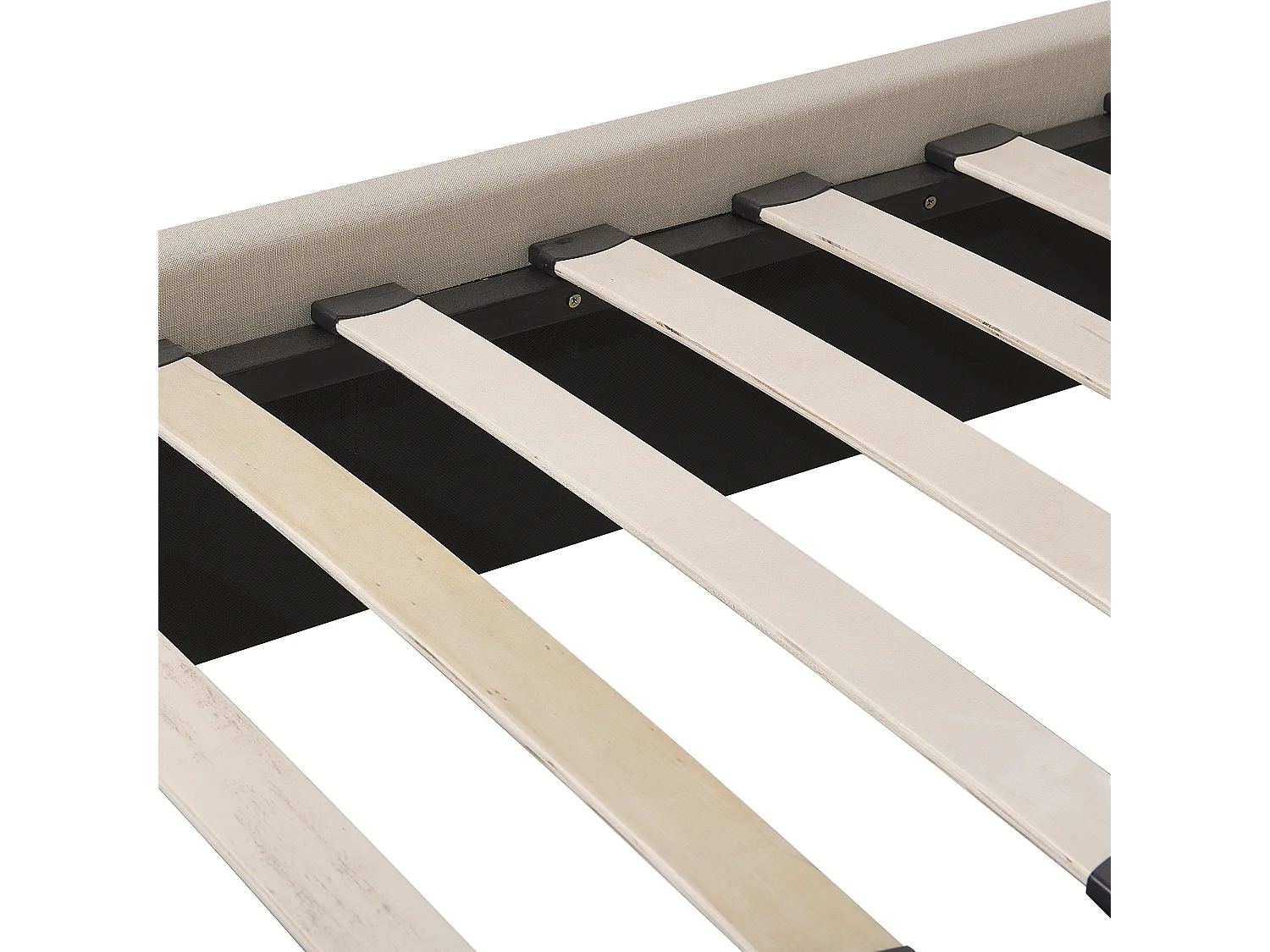 Lit avec sommier Tissu BELFORT 180 x 200 cm Beige clair