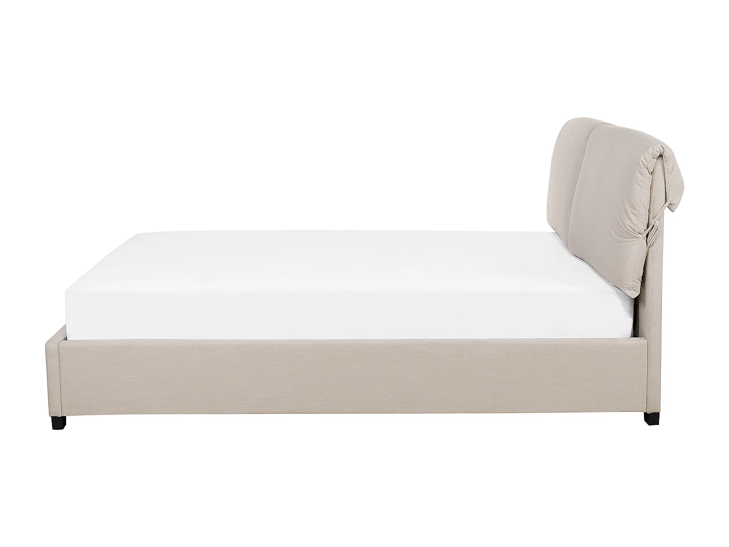 Lit avec sommier Tissu BELFORT 180 x 200 cm Beige clair
