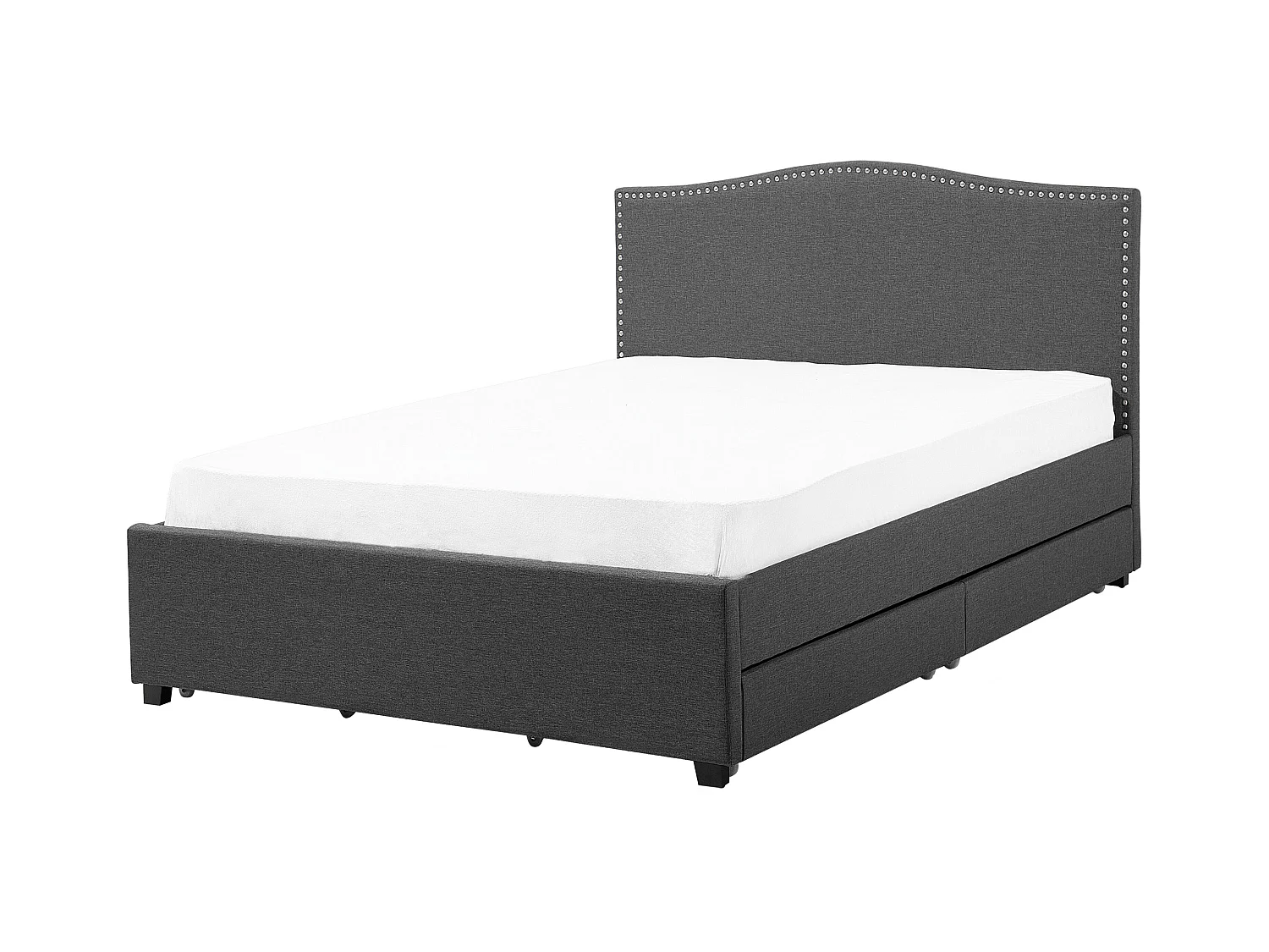 Cama con cajones Tela MONTPELLIER 160 x 200 cm Gris oscuro