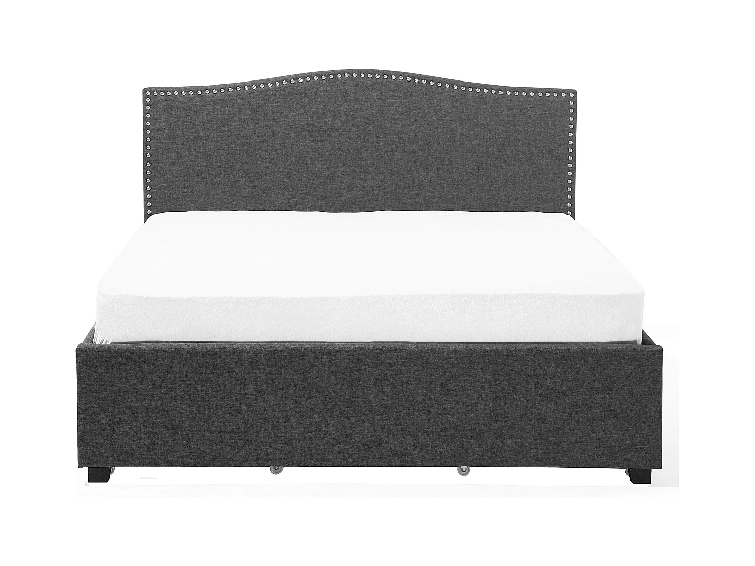 Cama con cajones Tela MONTPELLIER 160 x 200 cm Gris oscuro