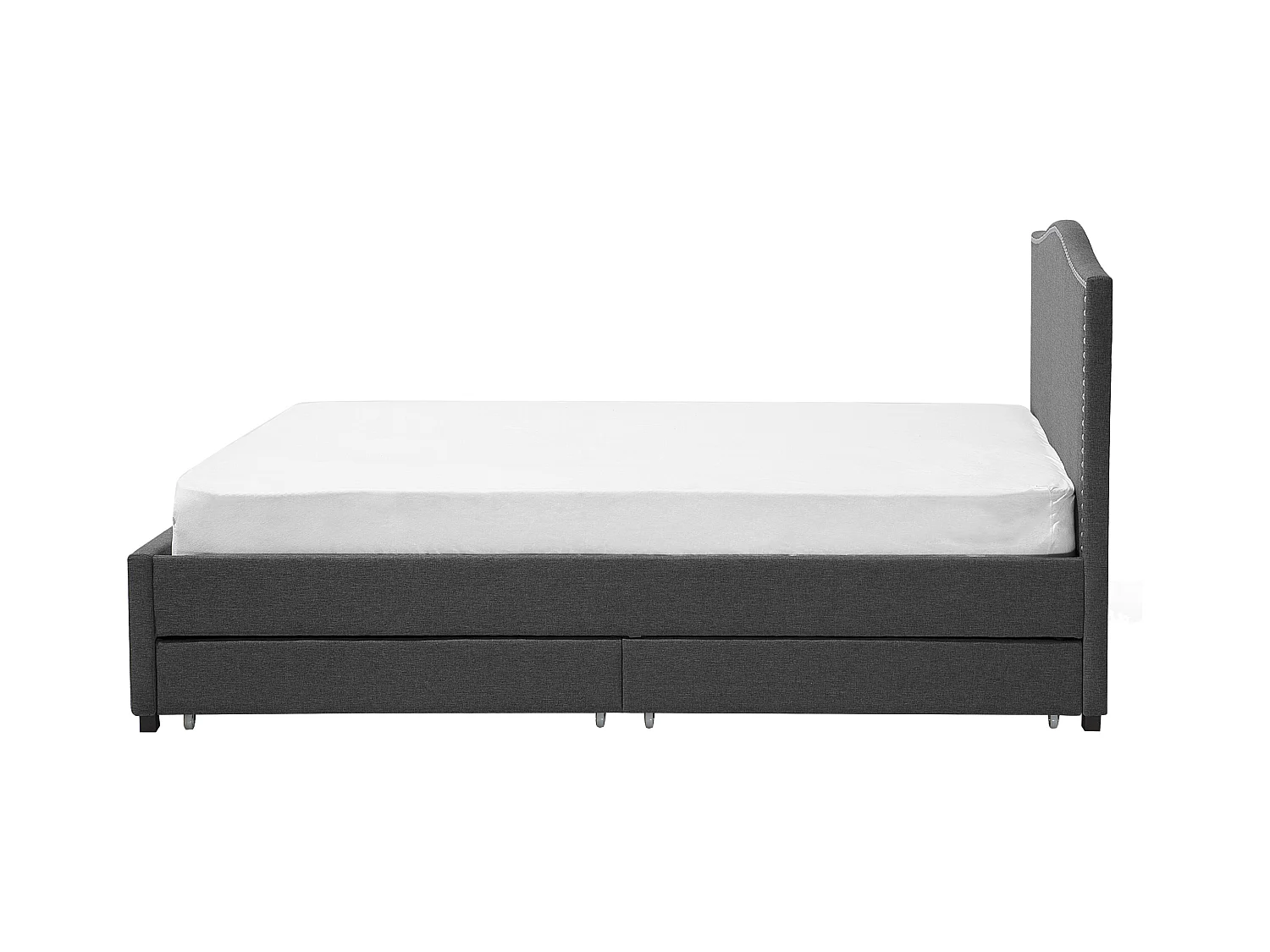 Cama con cajones Tela MONTPELLIER 160 x 200 cm Gris oscuro