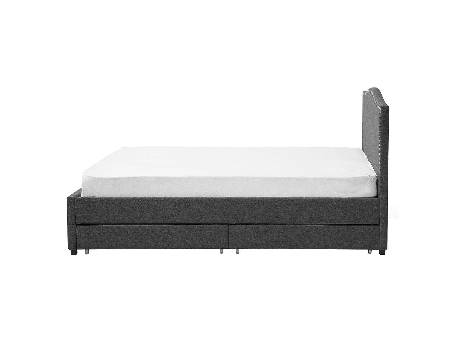 Bed met opbergladen Stof MONTPELLIER 160 x 200 cm Donkergrijs