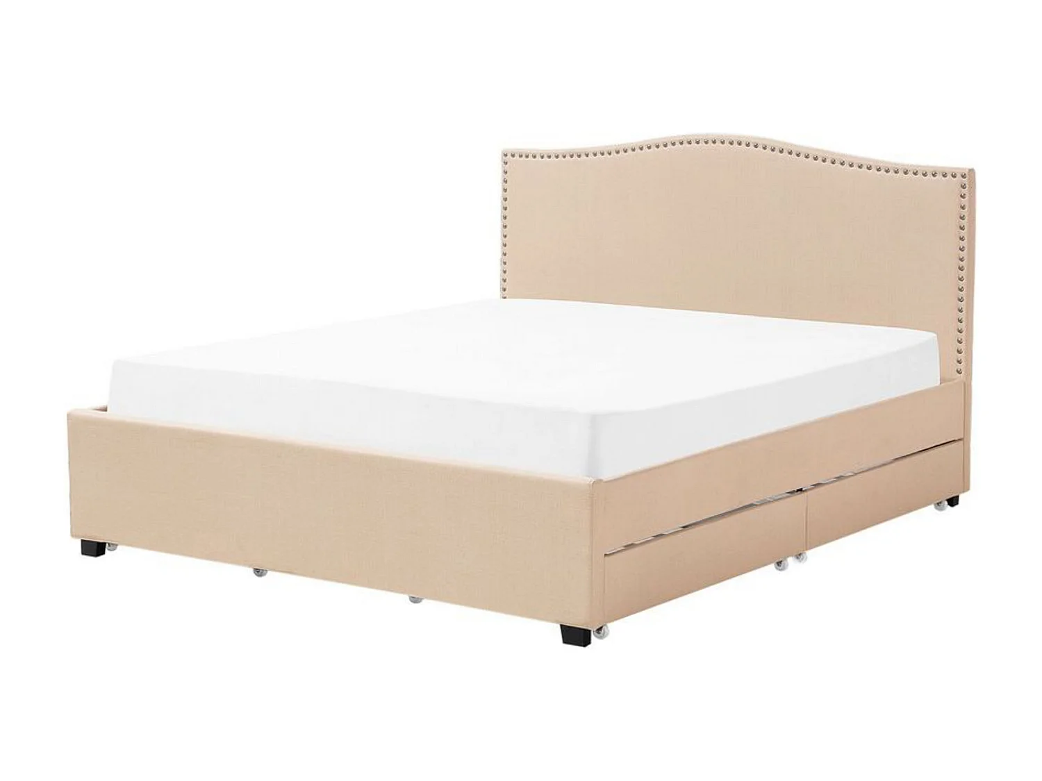 Bed met opbergladen Stof MONTPELLIER 160 x 200 cm Beige
