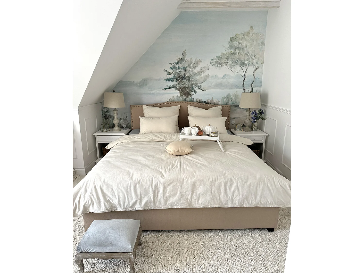 Lit avec tiroirs de rangement Tissu MONTPELLIER 160 x 200 cm Beige