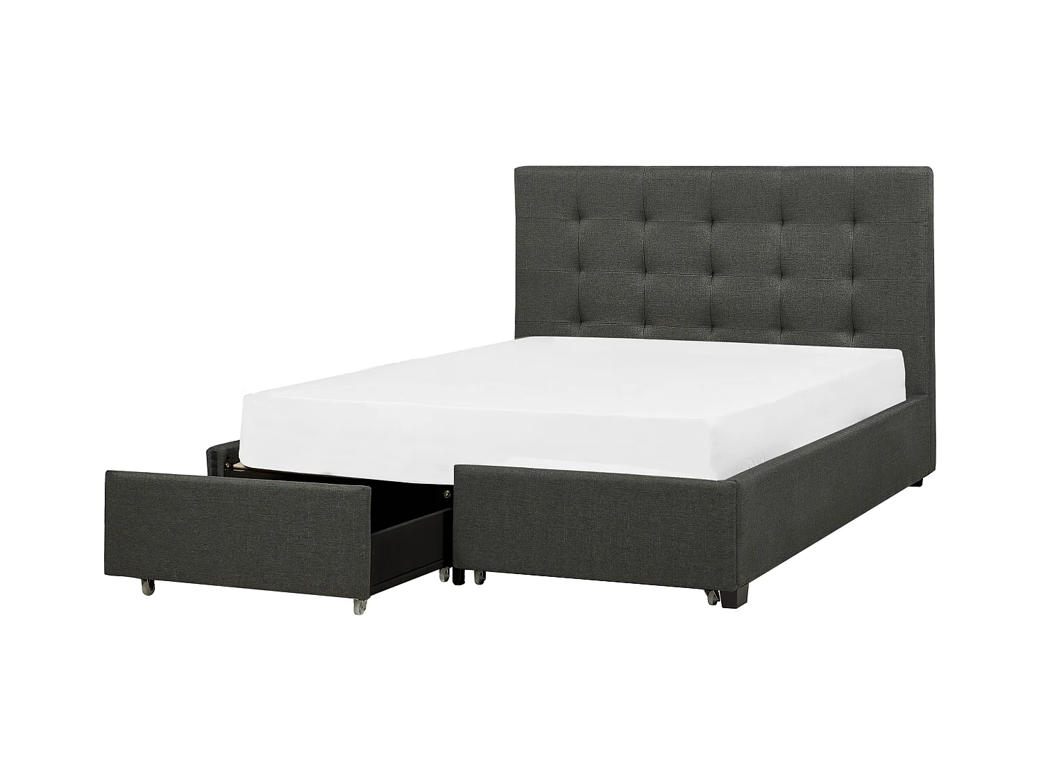 Bed met opbergladen Stof LA ROCHELLE 140 x 200 cm Donkergrijs