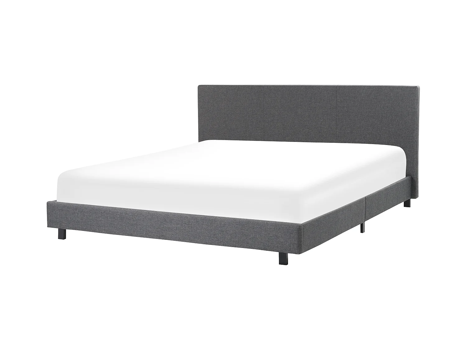 Lit avec sommier Tissu ALBI 180 x 200 cm Gris