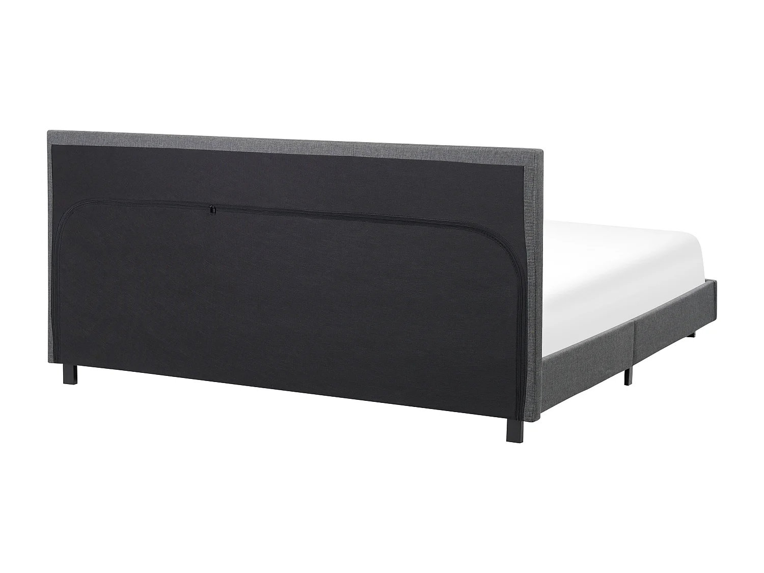 Lit avec sommier Tissu ALBI 180 x 200 cm Gris