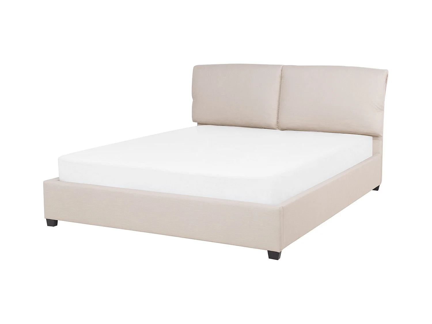 Lit avec sommier Tissu BELFORT 140 x 200 cm Beige clair