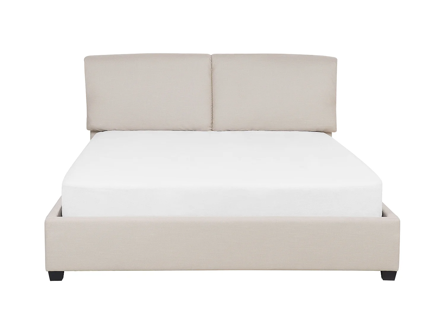 Lit avec sommier Tissu BELFORT 140 x 200 cm Beige clair