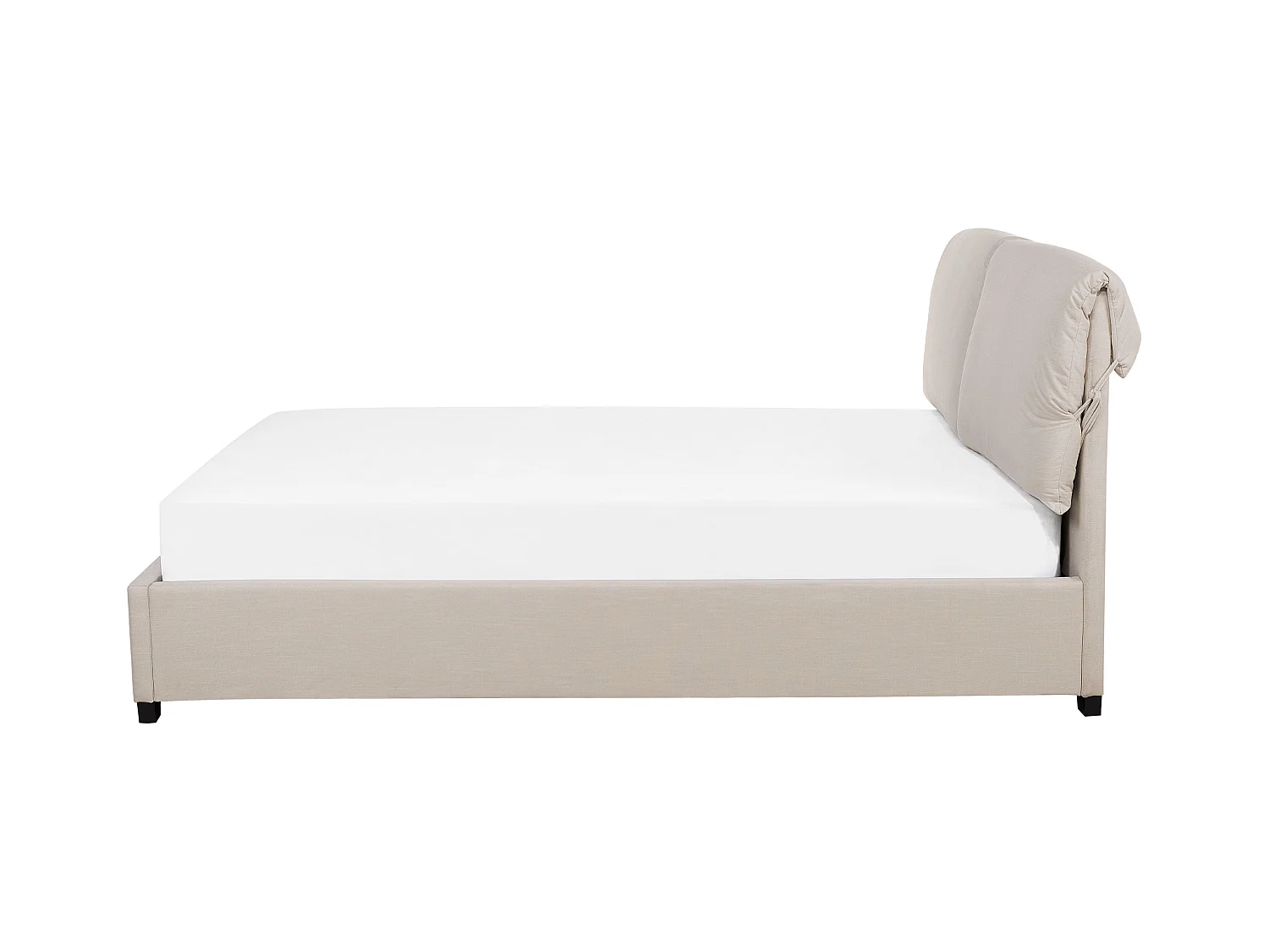 Lit avec sommier Tissu BELFORT 140 x 200 cm Beige clair