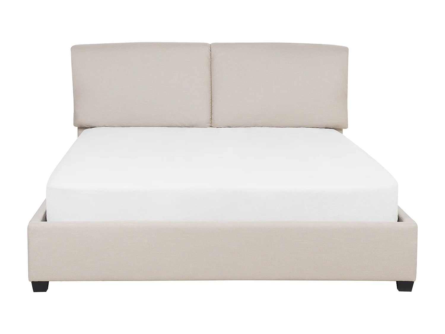 Lit avec sommier Tissu BELFORT 140 x 200 cm Beige clair